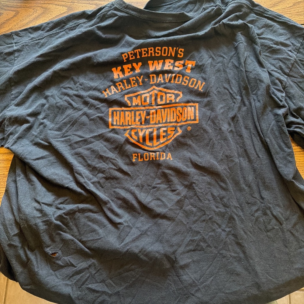 Harley Davidson Peterson's Key West Florida Graphic T-Shirt Black 5XL